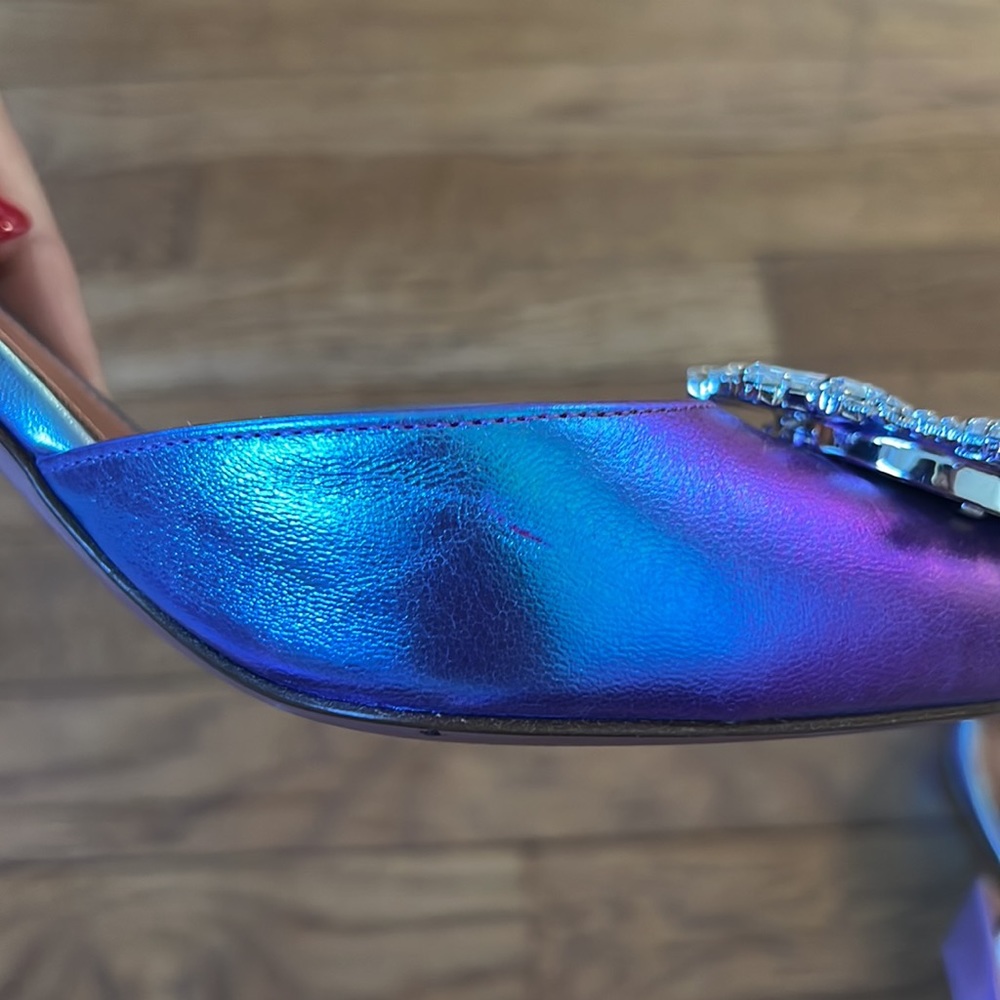 AMINA MUADDI iridescent Begum Leather Slingback Pumps - Picture 7 of 12